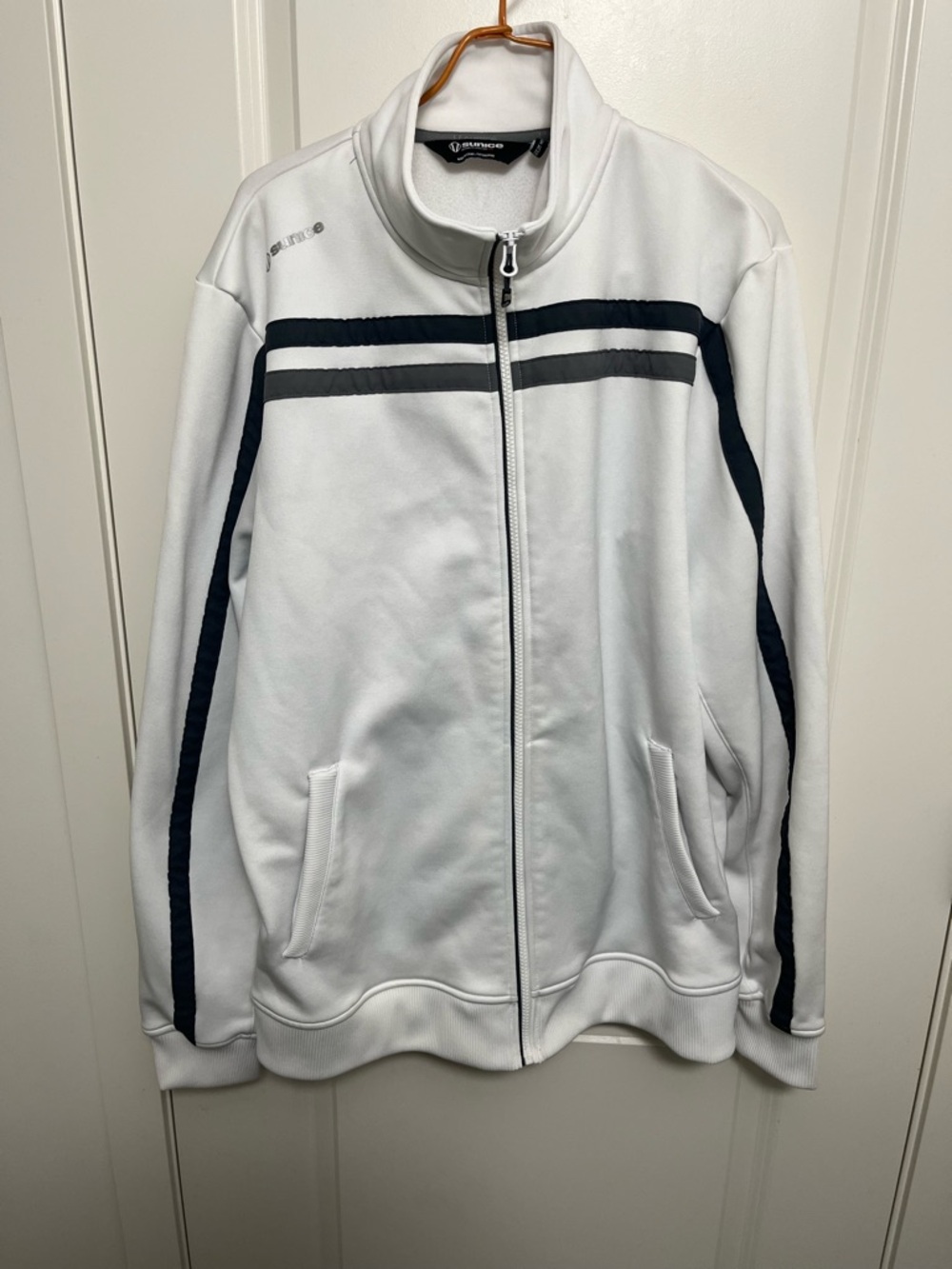Sunice White and Grey Zip-Up Men's Jacket in size XL